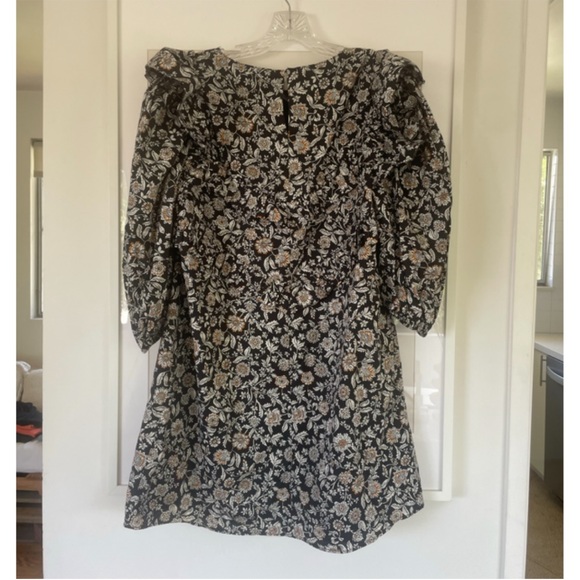 ZARA - FLORAL RUFFLE DETAIL MINI DRESS - Picture 6 of 7